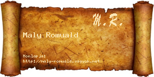 Maly Romuald névjegykártya